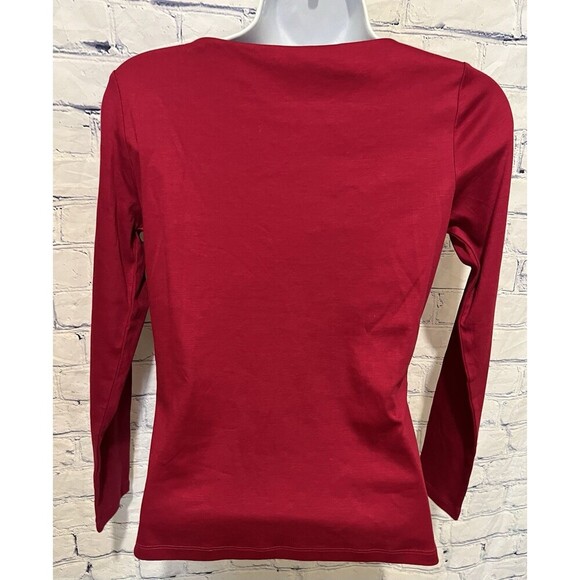 Talbots Lot Of 2 Pink & Ivory Cotton Rhinestone Button Boat Neck Knit Top Petite - Picture 5 of 14